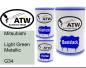 Preview: Mitsubishi, Light Green Metallic, G34: 500ml Lackdose + 500ml Klarlack + 250ml Härter - Set, von ATW Autoteile West.